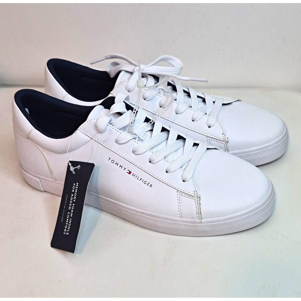 Tommy Hilfiger Men's White Synthetic Lace Up Sneakers US 10 EU 43 TMRIBBY